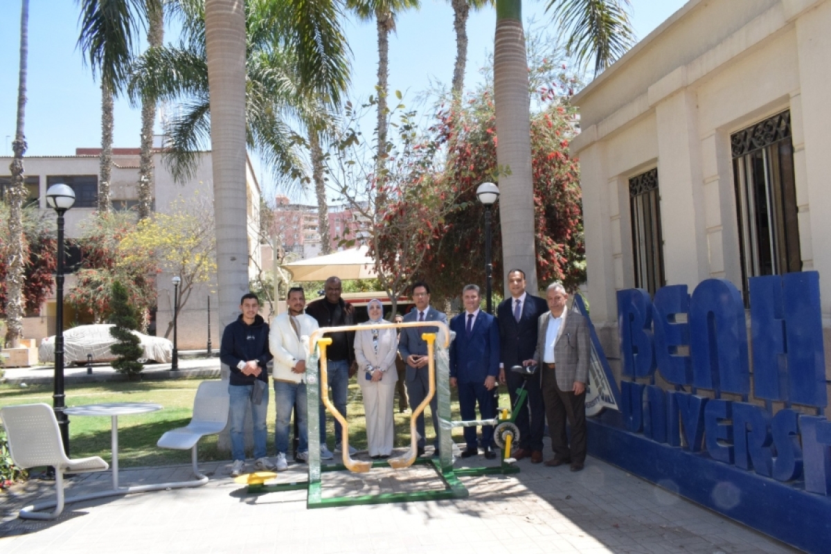 جامعة بنها تبدأ في إنشاء وحدات للجيم الخارجي داخل الحرم الجامعي 